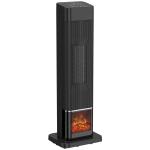 Aquecedor Elétrico Cerâmico PTC 2000W com 4 Modos, Chama Dinâmica, Comando, Oscilação 70° e Proteção contra Sobreaquecimento