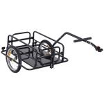 Reboque de Carga para Bicicleta Carrinho Dobrável para Bicicleta com 2 Rodas Refletores Carga 40 kg 155x71,5x77 cm Preto