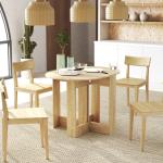 Mesa de Sala de Jantar Dobrável com 2 Laterais Mesa Auxiliar de Madeira para Cozinha Sala de Estar 104x76x73,7 cm Madeira