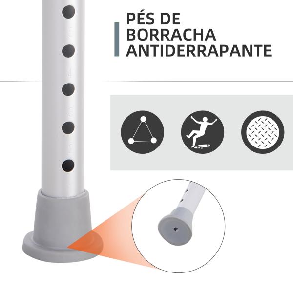 Cadeira para Duche Antiderrapante com Altura Ajustável em 8 Níveis Cadeira de Banho 50,6x43x71 - 88 cm Cinza