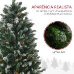Árvore de Natal Artificial Nevada Altura 120 cm com 328 Ramos e Suporte Metálico Verde