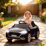 Carro Elétrico para Crianças Carro Audi Q8 Etron Sportback Infantil 12V Faróis Buzina e Música 98x49,5x43 cm Preto