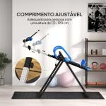 Mesa de Inversão Dobrável com Cinto de Segurança Altura Regulável para Utilizadores de 1,30 a 1,90 m 79x114x153 cm Preto e Azul