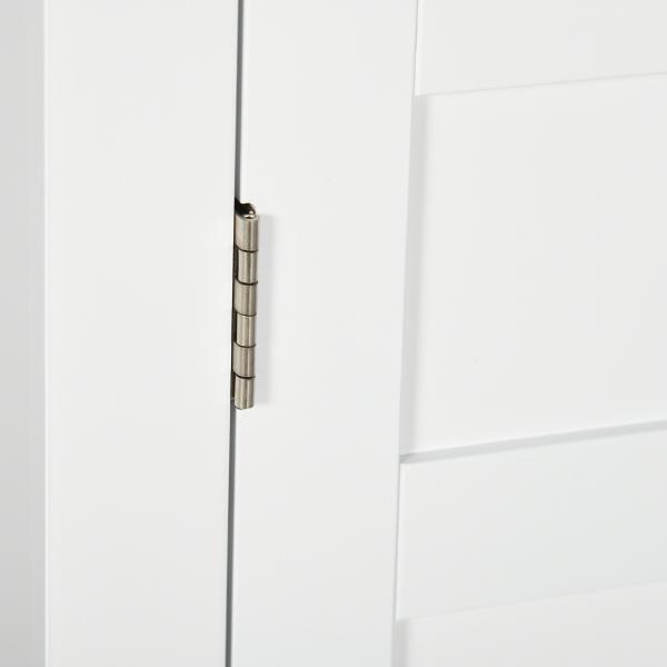 Armário Casa de Banho de Parede com Prateleiras Ajustáveis e Portas com Fechadura Magnéticas 58x24x60 cm Branco