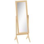 Espelho de Pé para Maquilhagem Reclinável com Estrutura de Madeira para Dormitório Vestidor 47x46x148 cm Carvalho