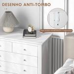 Cómoda com 5 Gavetas com Pés Elevados para Sala e Escritório Estilo Moderno 79x39,5x80,5 cm Branco