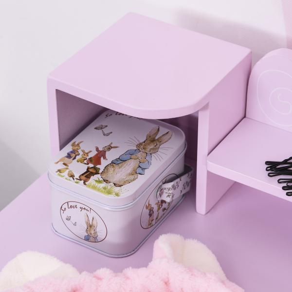 Toucador Infantil com Banco e Espelho Mesa de Maquilhagem Infantil Estilo Princesa de Madeira 59x39x92cm Rosa