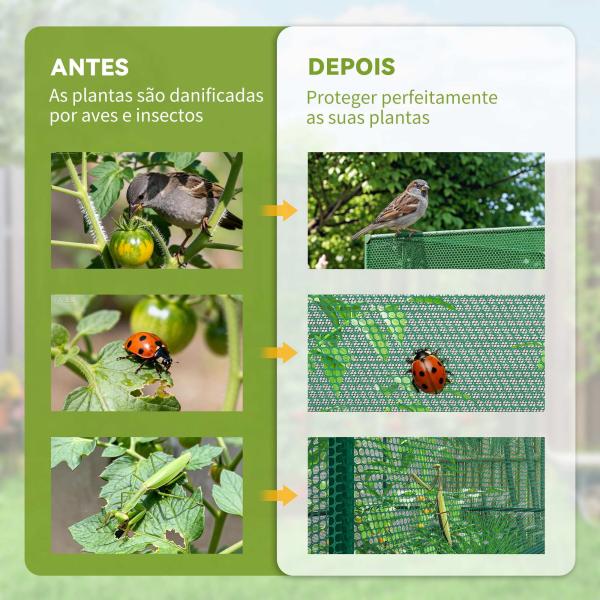 Estufa para Cultivo de Plantas com Porta Enrolável e Estrutura de Aço para Jardim Varanda Pátio 120x120x180 cm Verde
