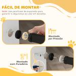 Barreira de Segurança para Cães com Largura Ajustável 74 - 80 cm e Extensões para Escadas e Portas Preto