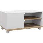 Móvel de TV Mesa de Sala de Estar Moderna de TV de 42 Polegadas com 4 Rodas 80x45x39,5 cm Branco
