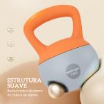 Kettlebell de kg Pesa Russa Preenchida de Areia Metálica e Alça Antiderrapante para Treino em Casa Ginásio Ø21x30 cm Laranja