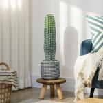 Cacto Artificial 66 cm, Planta Artificial Decorativa com Vaso para Decoração de Interiores Verde