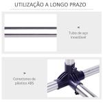 Charriot com Altura Ajustável Cabideiro com Rodas para Roupas Aço Inoxidável 86 - 160x45x95 - 170cm Prata e Preto