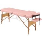 Marquesa de Massagem Dobrável Marquesa com Altura Ajustável Desenho Ergonómico 185x60x64 - 88 cm Rosa