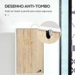 Coluna Casa de Banho Armário Alto Auxiliar de Casa de Banho com 2 Portas e 6 Prateleiras 31,5x30x169 cm Branco e Carvalho