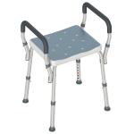 Banco de Duche com Altura Ajustável Banco de Duche de Alumínio Antiderrapante para Idosos e Descapacitados 52x45x57 - 69 cm Azul