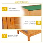 Coelheira de Madeira Exterior de 2 Níveis Gaiola para 1 - 2 Coelhos Animais Pequenos com Teto Asfáltico Dobrável e 2 Bandejas Removíveis 90x45x90cm Madeira