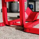 Suporte para Roda Dianteira de Moto Ajustável em 3 Níveis Carga 250 kg 60x55x43 cm Vermelho