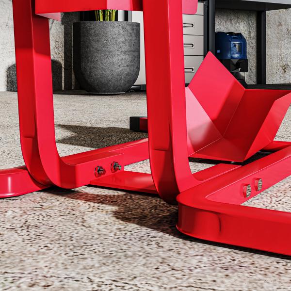 Suporte para Roda Dianteira de Moto Ajustável em 3 Níveis Carga 250 kg 60x55x43 cm Vermelho