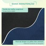 Cama para Animais de Estimação Cama Elevada para Cães Gatos com Tecido Transpirável para Dormir Exterior Jardim Terraço 76x61x18cm Azul