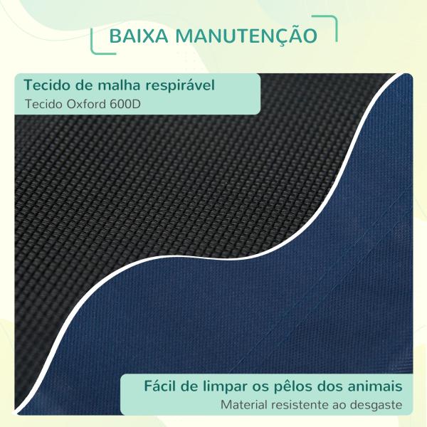 Cama para Animais de Estimação Cama Elevada para Cães Gatos com Tecido Transpirável para Dormir Exterior Jardim Terraço 76x61x18cm Azul