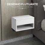 Conjunto de 2 Mesas de Cabeceira Flutuantes Mesas de Cabeceira com Gaveta para Dormitório 37x32x21 cm Branco Brilhante