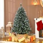 Árvore de Natal Artificial 150 cm Árvore de Natal com 581 Ramos com Efeito Neve 44 Pinhas Verde
