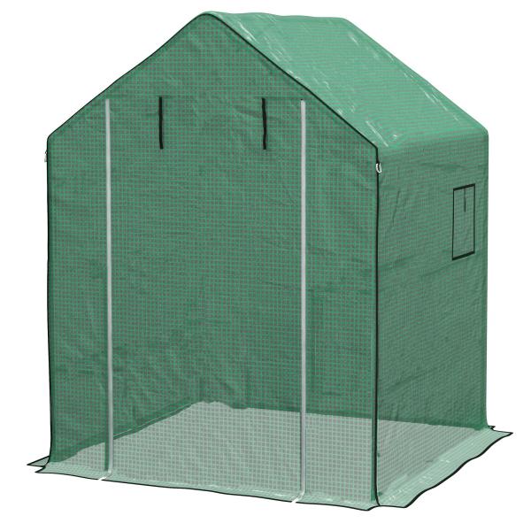 Cobertura de Substituição para Estufa 140x143x190 cm com Janela Porta Anti - UV Proteção de Plantas para Jardim Verde