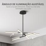 Candeeiro Suspenso Moderno Candeeiro de Teto LED com Ângulo de Luz Ajustável Pantalla de Acrílico Ø100x79 cm Preto