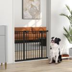 Barreira de Segurança para Cães 74 - 100 cm com Extensões, Montagem por Pressão e Duplo Bloqueio, Preto