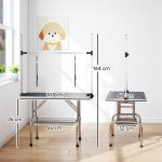 Mesa de Tosquia para Cães Dobrável com Prateleira de Armazenamento e Altura Ajustável 20 - 80 cm 107x60x170 cm Preto