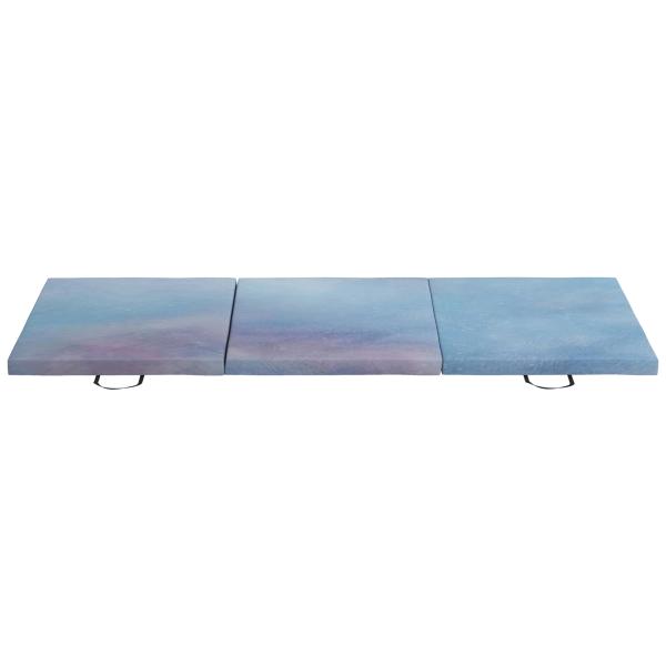 Tapete de Ginástica Dobrável com Espessura de 5 cm Tapete de Exercício 180x60x5 cm com Alças de Transporte Azul Degradê