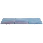 Tapete de Ginástica Dobrável com Espessura de 5 cm Tapete de Exercício 180x60x5 cm com Alças de Transporte Azul Degradê