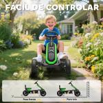 Kart Pedais Kart com Rodas Antiderrapantes de EVA Estrutura Metálica Carga 30 kg para Crianças de 2 - 5 Anos 85,5x49x57 cm Verde