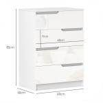 Cómoda com 4 Gavetas Cómoda de Dormitório Moderna com Sistema Anti - Tombo 60x40x85 cm Branco