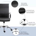 Cadeira de Escritório Ergonômica Giratoria 360° Inclinável com Altura Ajustável Rodas Apoio de Braços 54x62x104 - 114 cm Preto