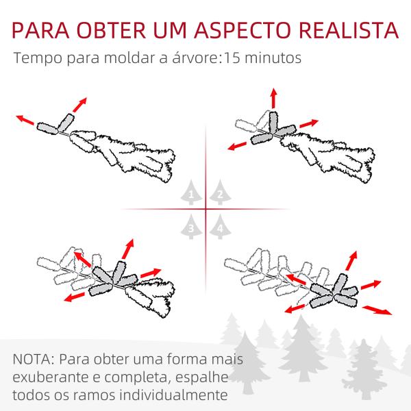 Árvore de Natal Artificial Nevado 210cm com 1021 Ramos e Suporte de Metal Árvore Natalina Nevado para Interior Verde