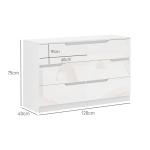 Cómoda com 6 Gavetas Cómoda de Dormitório Moderna com Sistema Anti - Tombo 120x40x75 cm Branco