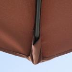 Chapéu de Sol de Parede 200x190x240 cm com Manivela Poste de Aço e Base Cruzada Anti - UV para Terraço Varanda Castanho