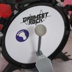 Kit de Bateria Infantil para Crianças Acima de 3 Anos com Tamborete Microfone Pratos Teclado e Vários Efeitos de DJ 77,5x40x76,5 cm Vermelho
