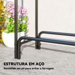 Suporte para Lenha com Cobertura Ajustável para Interior e Exterior Carga 200 kg 200x36x99 cm Verde Escuro e Preto