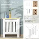 Cobertura Radiador 78x19x83cm Cobertura Radiador de MDF e Melamina de Madeira com Dispositivo Anti - Rolamento Desenho Moderno para Sala de Estar Dormitório Branco