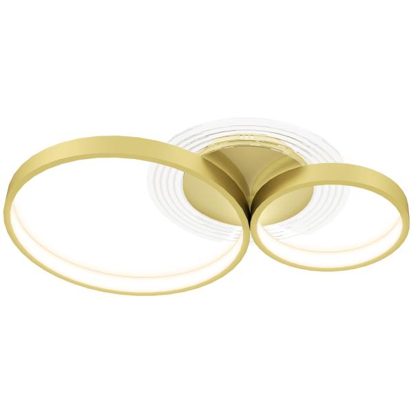 Candeeiro de Teto LED 40W Candeeiro Moderno com Iluminação LED 3000K/4000K/6500K 59x38x7,4 cm Dourado