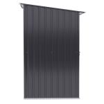 Abrigo de Jardim 0,92 m² 100x103x160cm de Aço Galvanizado com Porta Fechadura e Teto Inclinado para Armazenamento de Ferramentas Cinza Escuro