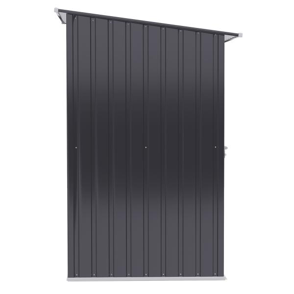 Abrigo de Jardim 0,92 m² 100x103x160cm de Aço Galvanizado com Porta Fechadura e Teto Inclinado para Armazenamento de Ferramentas Cinza Escuro