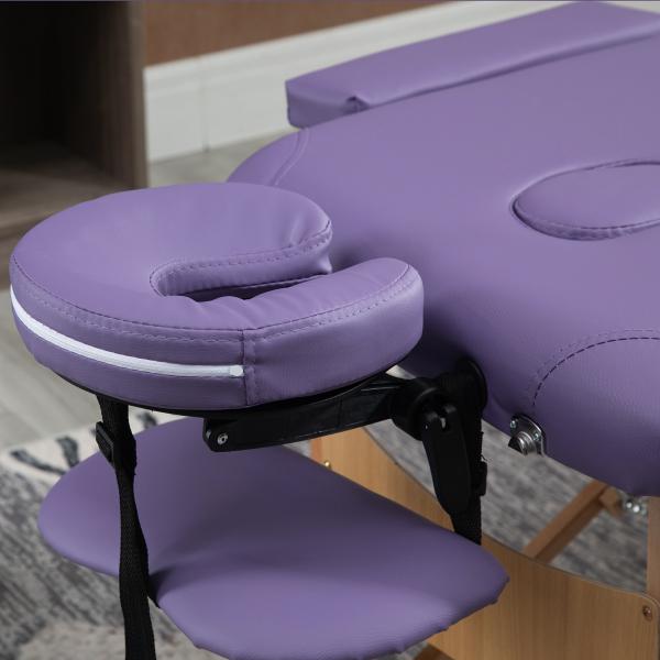 Marquesa de Massagem Dobrável Marquesa com Altura Ajustável 61 - 88 cm Desenho Ergonómico Fácil de Transportar 185x60 cm Roxo