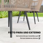 Conjunto de 2 Cadeiras de Jardim Exterior em Vime com Almofadas Apoios de Braço e Estrutura de Aço 54x65x80 cm Cinza