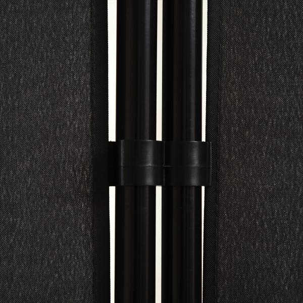 Biombo de 3 Paineis Separador de Ambientes Dobrável Biombo de Privacidade com 6 Pés de Metal 253x50x182 cm Preto