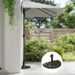 Base para Chapéu de Sol de Resina em Forma Semicircular para Mastros de Ø3,8 cm e Ø4,8 cm Peso 9 kg 50x31x32 cm Bronze