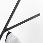 Cabide de Pé Metálico para Pendurar Roupa Bolsas com 9 Ganchos e Prateleira Cabide de Pé Moderno 45x45x180 cm Preto
